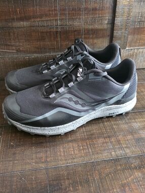 Saucony Peregrine 12 Trail Shoes Running Black/Charcoal Mens 13W